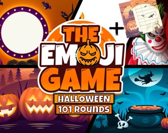 Virtual Halloween Game | Halloween Party Quiz | digital offline game for Halloween | customizable game | 5 Design | Zoom PC Mac iPad