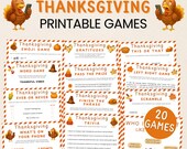 Thanksgiving Printable Games Bundle | Thanksgiving Games for Adults and Kids | Friendsgiving Game |Thanksgiving Trivia Game