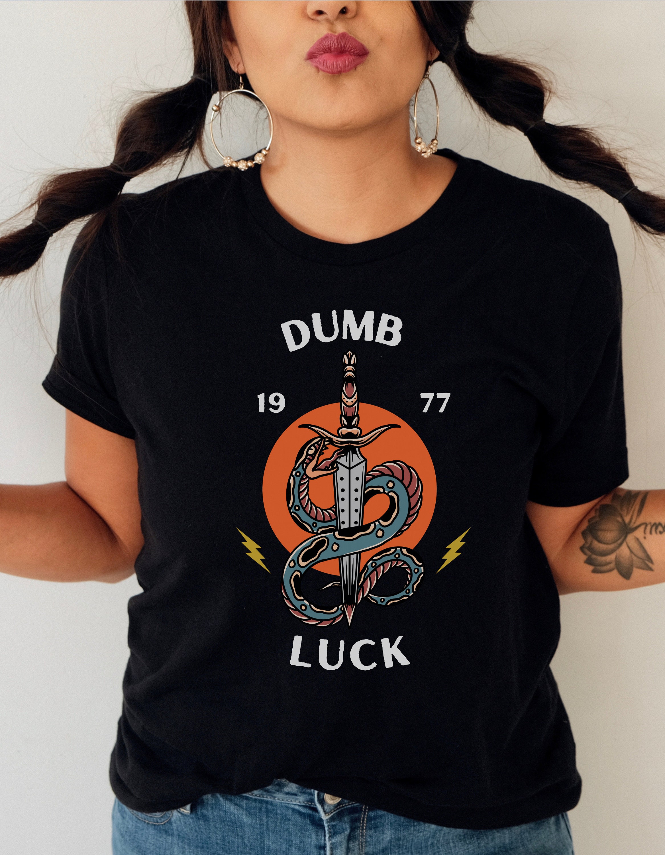 Dumb Luck Tattoo T-shirt / Vintage American Old School Etsy