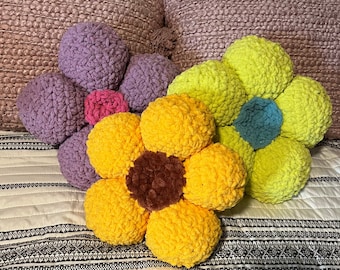 Multicolor Crocheted Flower Pillows