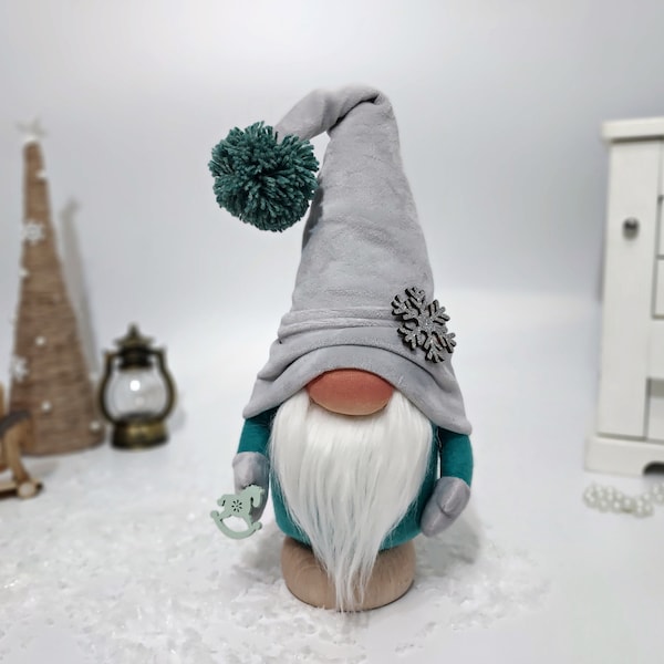 Scandinave Beau Gnome gris, Grand cadeau pour grand-mère, Gnome de vacances Amulette nordique pour la maison, cadeau pour les amis, souvenir pour les invités