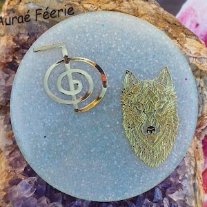 Aufladeplatte mit Wellen- und Wolfskopfmotiv, inklusive Kristallheilung, Kristalle, Reinigung, Wohlbefinden