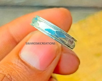 Sterling Silver Spinner Ring: Handmade Fidget, Meditation Ring