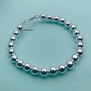 Large Sterling Ball Bracelet, 925 Sterling Silver Ball Spinner Bracelet, Silver 8 mm Bead Bracelet, Silver Jewelry, Chunky Ball Bangle, gift