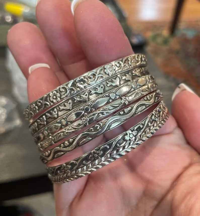 Thick West Indian Bangles West Indian Sterling Silver Etsy UK