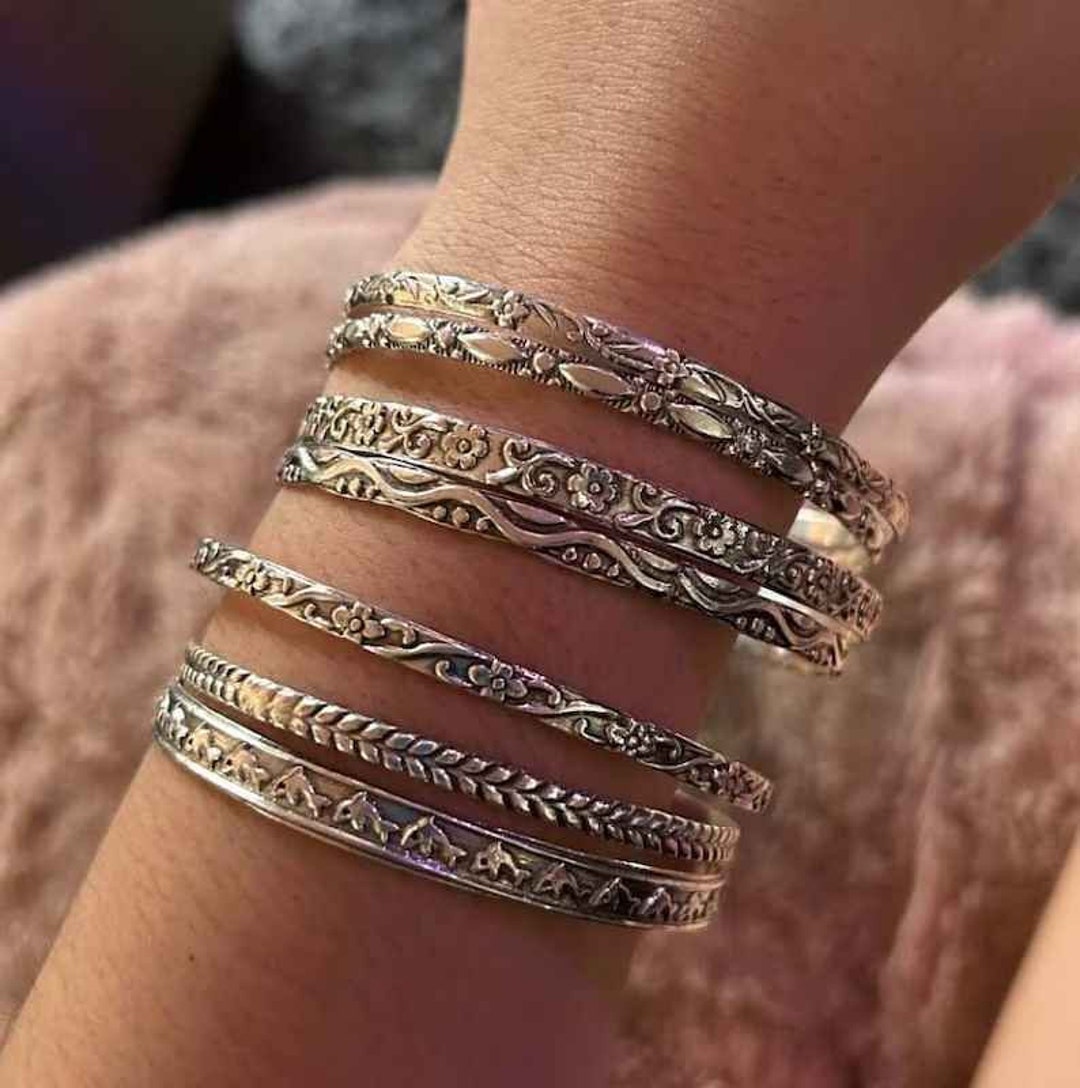 Thick West Indian Bangles West Indian Sterling Silver Etsy UK