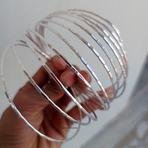 Sterling Silver Bangles, 7 Design Bangles, bangle bracelet set, 925 Silver Bangle, Stacking Bangles, Semanario Bangles, Boho Bangles, Gifts,