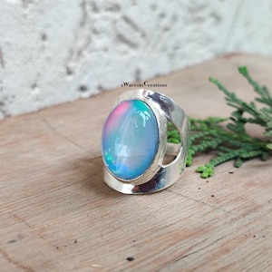 Amazing Aurora Opal Ring, 925 Sterling Silver Ring, Handmade Jewelry, Promise Ring, Aurora Opal Ring, Women Ring, Gemstone Ring,Gift For Her
