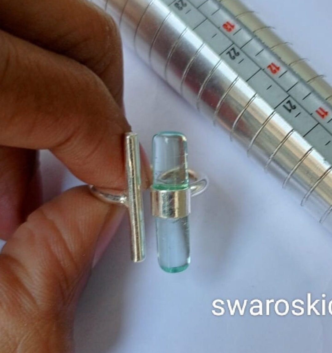 Raw Aquamarine Pencil Ring, Bar Ring, Adjustable Ring, Natural ...