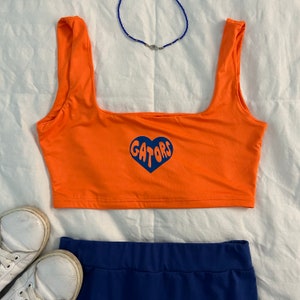 UF University of Florida Orange Tank Top Gator Heart Tailgate Top