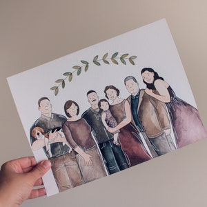 Painted portrait - Watercolor Family Portrait - Custom family portrait- portraits from photo- Wedding gift - Anniversary Gift - Handmade art