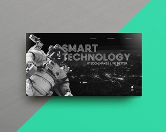 May include: A black and white image of an astronaut in space with the text "SMART TECHNOLOGY" and "WISDOM MAKES LIFE BETTER" on a black background.