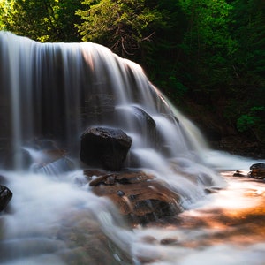 Waterfall, Nature, Nature Scene, Waterfall Photo, Waterfall Print, Sable Falls, Michigan, Forest, Upper Peninsula