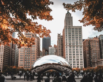 Chicago Photography, Chicago Bean, Bean, Chicago, Autumn, Fall, City, Cloud Gate, Seasonal, Millennium Park,