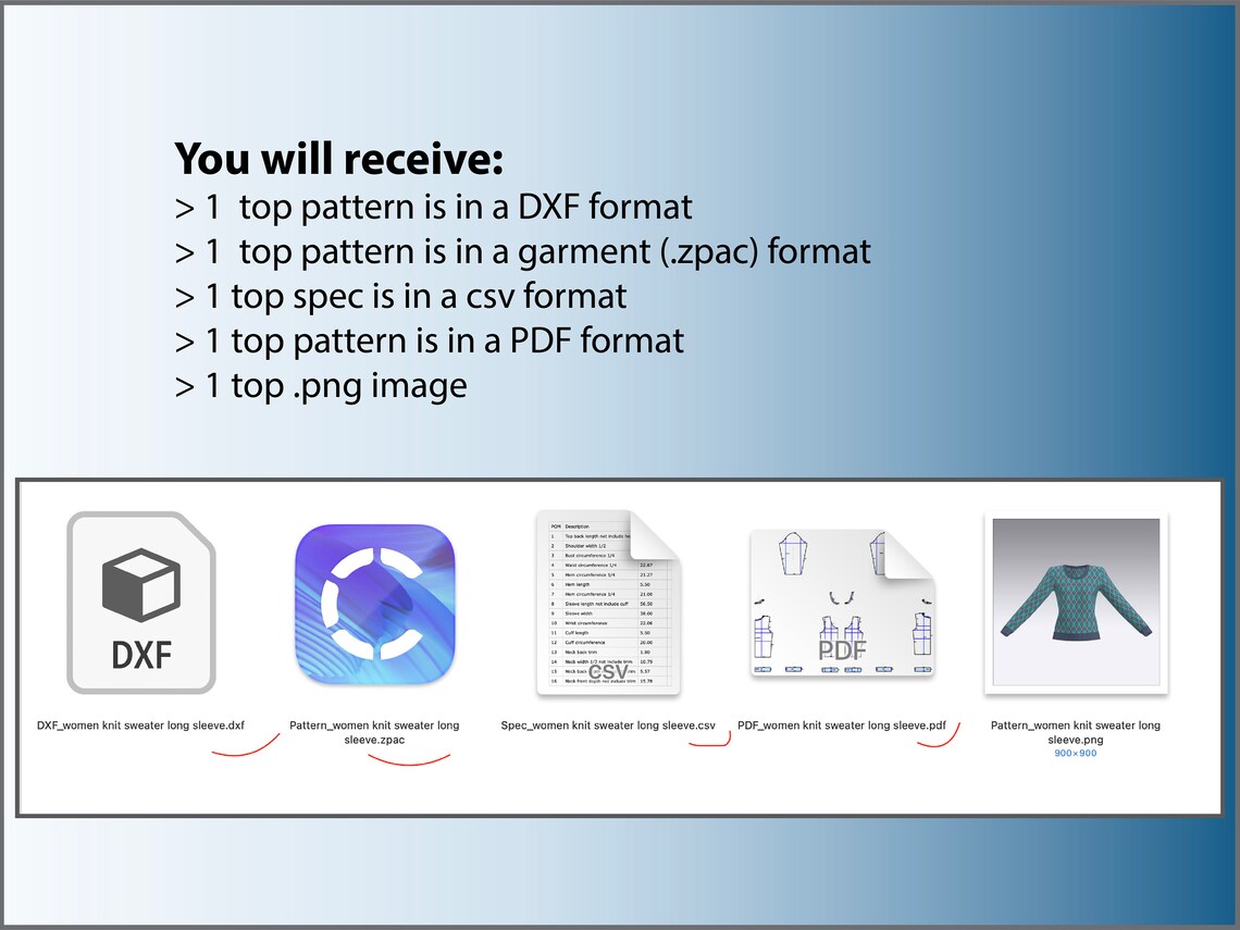 Digital Pattern Women Knit Sweater Long Sleeve Clo3d/marvelous Designer ...