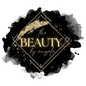 DIY Beauty Logo, Black and Gold Premade logo design, Watercolor logo, Glam Glitter logo, salon logo, Luxury logo, Feminine logo, Modern logo