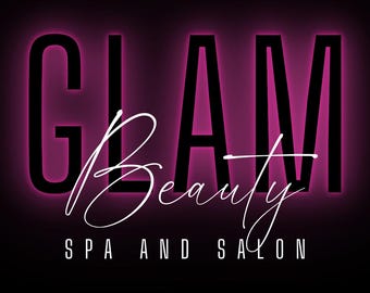 DIY Neon Beauty-logotyp, spasalongslogotyp, butiksmode-logotyp, hårstylist-logotyp, nagelfranslogotyp, företagslogotyp, redigerbar Canva-logotypmall
