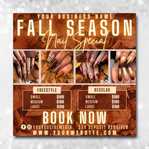 Höstnagelspecial, höstnagelrea-flyer, septembernagelflyer, novembernagelflyer, Thanksgiving-nagelspecial, höstnaglar, höstnaglar