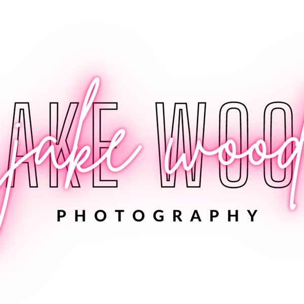 DIY Pink Neon Logo, Watermark Logo, Signature, Hair, Lash, Nail, Salon, Makeup, Bundles, Beauty, Boutique, Premade Editable Canva Template