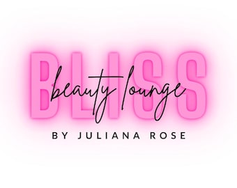 Gör-det-själv rosa neonlogotyp, svart signaturlogotyp, hår, nagel, fransar, handskriven, skönhet, butik, salong, makeupartist, feminin, mode, kosmetika