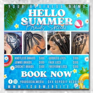 Sommer Braid Sale Flyer, Sommer Braid Flyer, Sommer Braid Abziehbild, Sommer Braids, Sommer Braid Preise Flyer, Summer Braid Sonderflyer, Sale