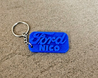 Llavero FORD nombre personalizado para moto, coche, mochila, bolso de lona, gimnasio, idea de regalo, cumpleaños, fútbol, fiestas, llavero, motero