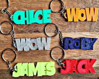 Keychain with personalized name, car keys, backpack, bag, gym, birthday, soccer, graduation, football, parties, personalized keychain