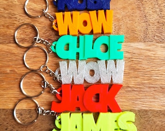 Keychain with personalized name, car, backpack, bag, gym, gift idea, birthday, football, graduation, events, parties, keychain,football