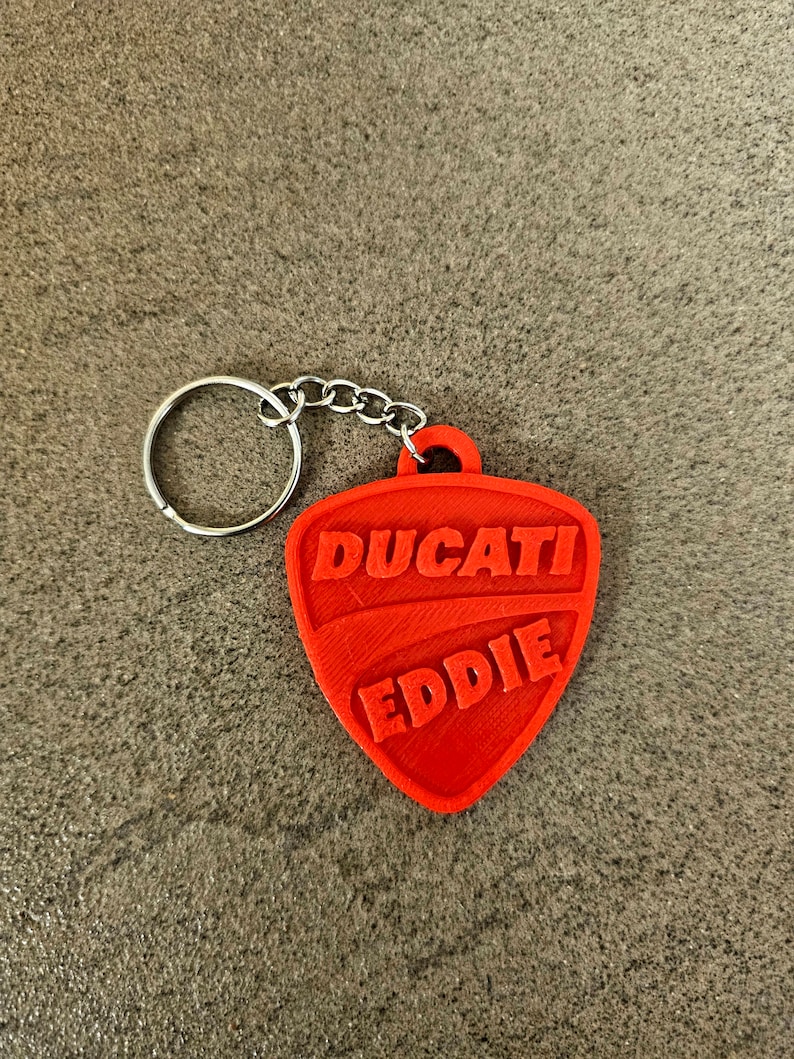Llavero Ducati con nombre personalizado para moto, coche, mochila, bolso, gimnasio, idea de regalo, cumpleaños, fútbol, fiestas, llavero, motero imagen 7