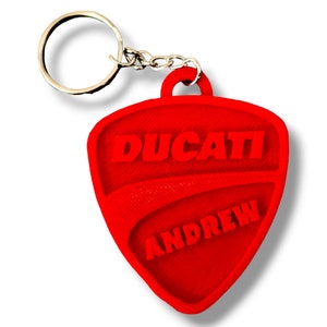 Llavero Ducati con nombre personalizado para moto, coche, mochila, bolso, gimnasio, idea de regalo, cumpleaños, fútbol, fiestas, llavero, motero imagen 9