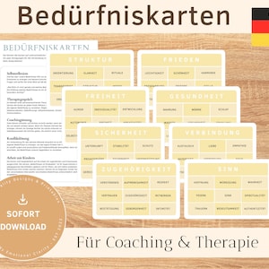 BEDÜRFNISKARTEN | Für Coaching, Therapie, Schule, Teambuilding, Persönlichkeitsentwicklung uvm. Digitaler Download zum SOFORT HERUNTERLADEN