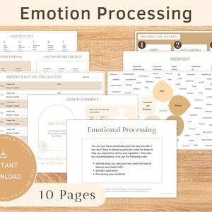 EMOTIONAL PROCESSING Worksheets | Therapy, Journaling, Counseling, Coaching | Improves Emotional STABILITY | Instant Download