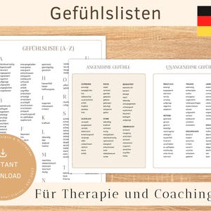 GEFÜHLSLISTEN | Für Coaching, Therapie, Schule, Teambuilding, Persönlichkeitsentwicklung | Digitaler Download zum SOFORT HERUNTERLADEN