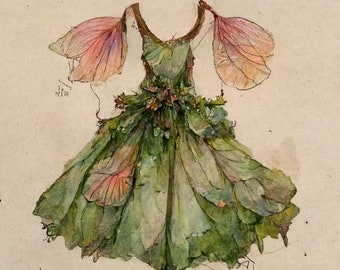green emerald velvet dress Pretty Fairy Dress Clipart Bundle