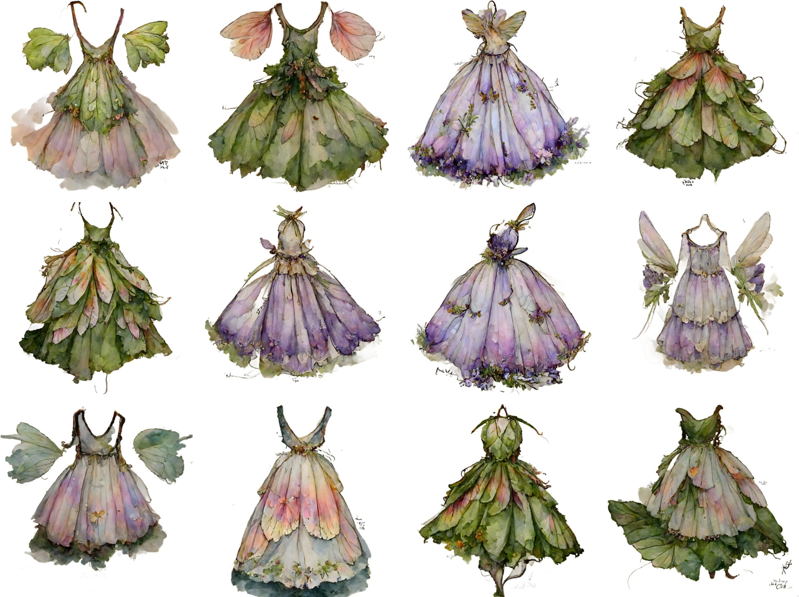 Watercolor Fairy Dress Clipart Bundle, Whimsical Princess Fashion (digital  Download) - Etsy