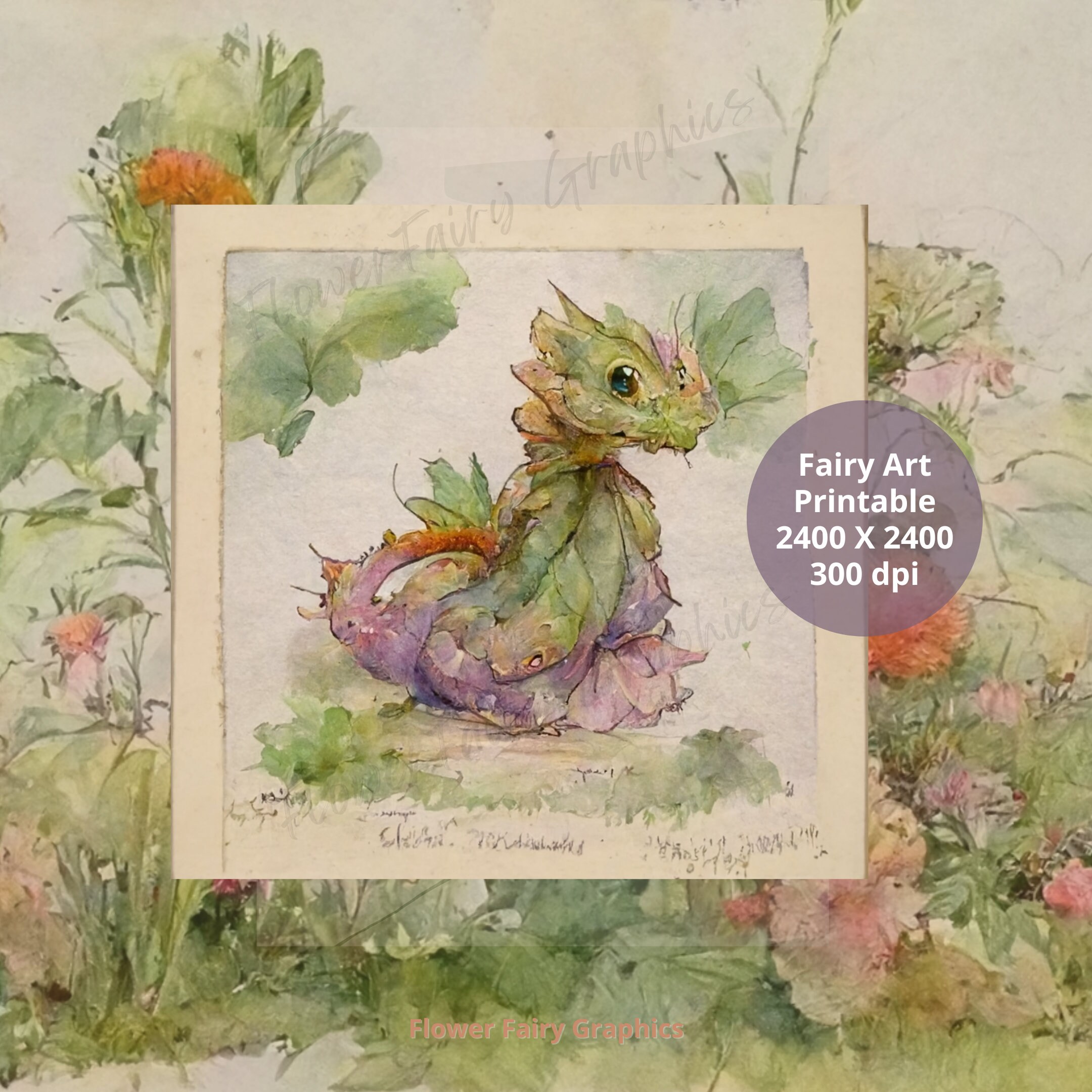 Watercolor Fairy Dragon Clipart – Enchanted Forest Illustration ...