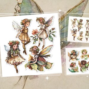 Fairy Art Druckbare Sticker, Vintage Fee Clipart, Junk Journal, Shabby Scrapbook, Digitale Kunst Sticker, Instant Download