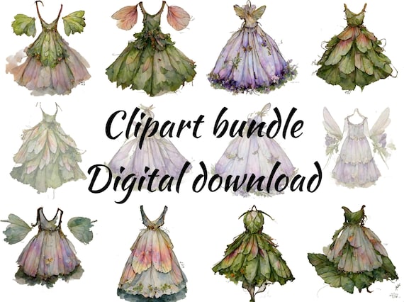 Watercolor Fairy Dress Clipart Bundle, Whimsical Princess Fashion (digital  Download) - Etsy Canada
