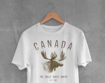 Canada T Shirt • Vintage Canada Shirt • Canadian Moose Tee • Canadian Roots Gift • Love Canada • Vancouver Montreal Toronto Cool Graphic Tee