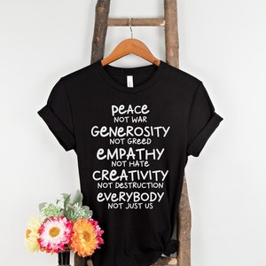Peace on Earth T-Shirt • World Peace Protest Shirt • No More War Shirt • Stop Wars TShirt • Make Peace Not War TShirt • Hippie TShirt