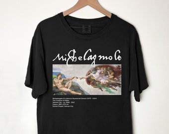 Camiseta La creación de Adán de Miguel Ángel • Camiseta Comfort Colors® Renaissance Art • Camiseta estética de Miguel Ángel • Camiseta con gráfico artístico