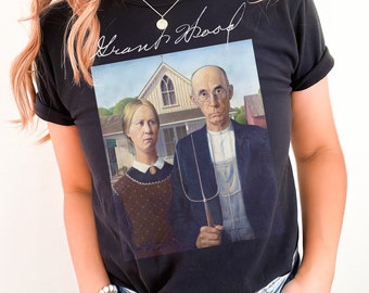 アメリカン・ゴシックTシャツ：グラント・ウッド・アート
