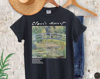 The Water Lily Pond by Claude Monet • Original Comfort Colors® Shirt • Fine Art T-Shirt • Monet's Japanese Bridge • Aesthetic Vintage Tee
