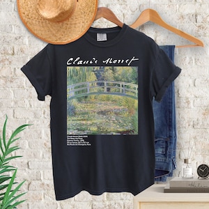 The Water Lily Pond by Claude Monet • Original Comfort Colors® Shirt • Fine Art T-Shirt • Monet&#39;s Japanese Bridge • Aesthetic Vintage Tee