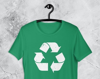 Recycle Symbol Shirt • Recycling Logo Shirt • Vintage Recycle Graphic Tee • Mens Womens Retro Recycle Party TShirt • 80s 90s Kids Green Tee