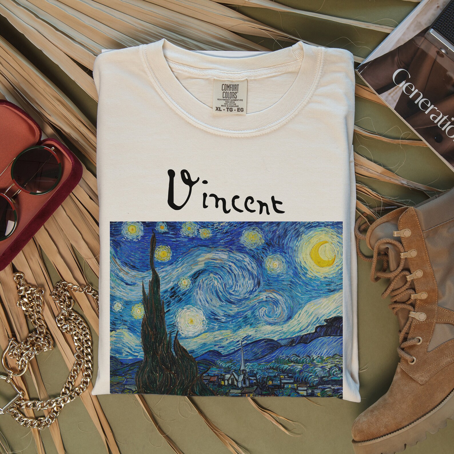 The Starry Night by Vincent Van Gogh • Original Comfort Colors® Shirt ...