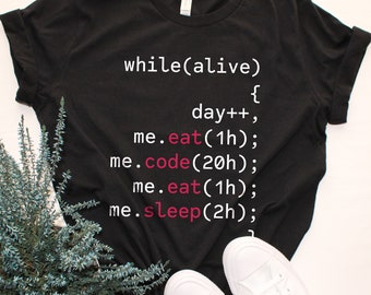 食べて、寝て、コードを繰り返して • 生きている間にプログラマーTシャツ • コーダーのためのコーディングTシャツ • 開発者Tシャツ • ラウンドネックコットン • ギーク半袖