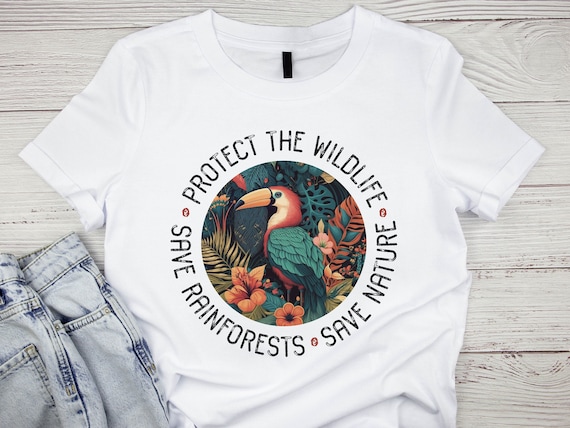 Protect Wildlife Shirt, Nature Conservationist T-Shirt, Protect Jungle, Save Rainforests, Environmentalist Gift, Toucan Lover, Camping Tee
