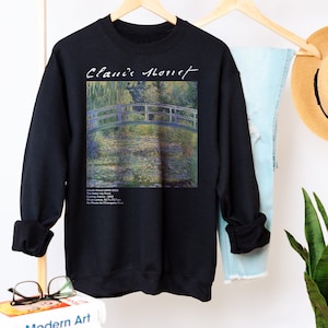 The Water Lily Pond by Claude Monet Sweatshirt • Monet&#39;s Japanese Footbridge Sweater • Fine Art Sweat • Water Lily by the Bridge Pullover