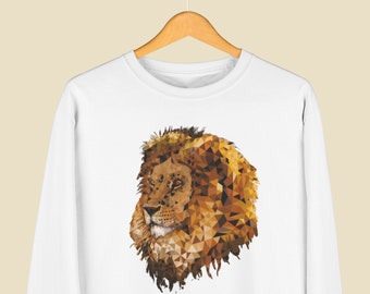 Lion Face Sweatshirt, Lion Face Sweater, Lion Graphic, Lion Lover, Animal Face Hoodie, Animal Sweater, Lion Hoodie, Lion Love, Gift for Leo